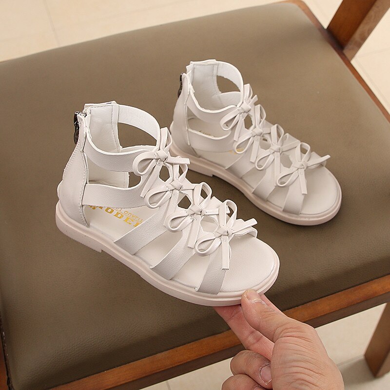Summer Children's Sandals for girl Genuine Leather High-help Hollow Out