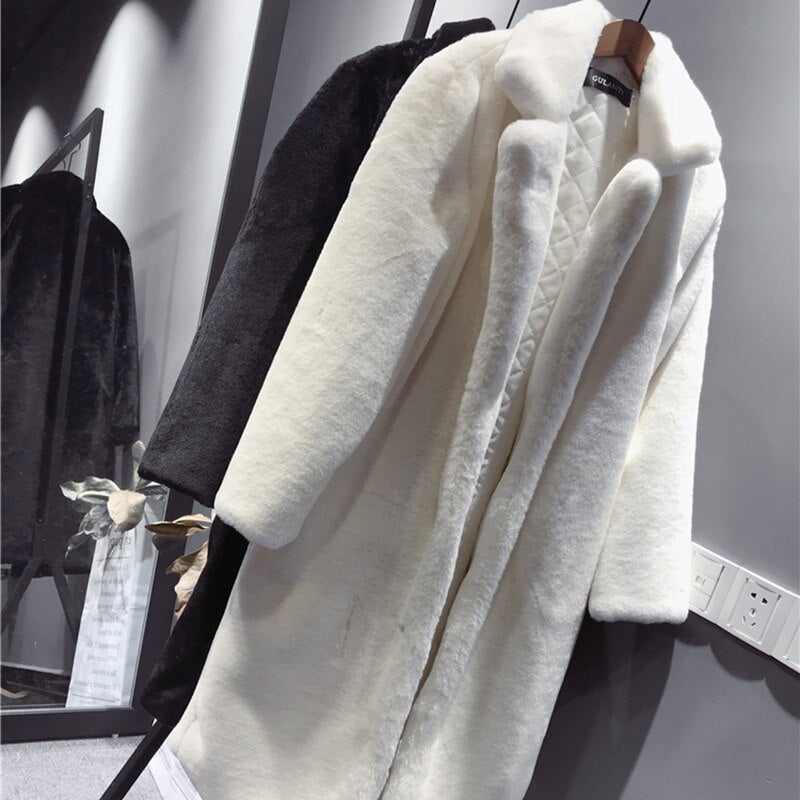 Women Autumn Winter Furry Warm Fur Outerwear Fashion Loose Faux Fur