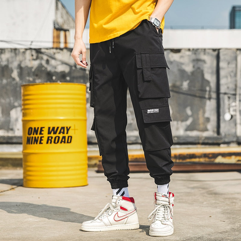 Streetwear Mens Hip Hop Jogging Pants Casual Men Trousers Big Size Loose
