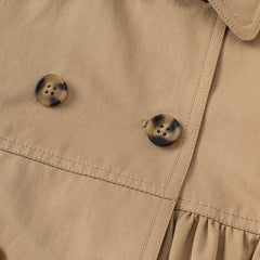 Autumn Kids Girls Fashion Solid Button Pockets Hooded Coat Children