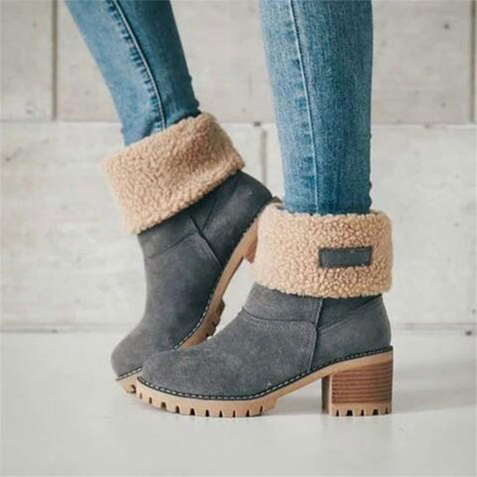 Women Winter Fur Warm Snow Boots Ladies Warm wool booties Ankle Boot
