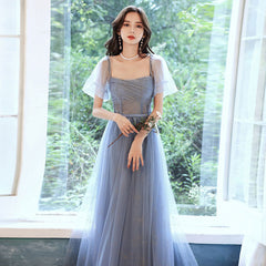 Homecoming Dresses: Square Collar Prom Dresses A-line Floor Length Gowns