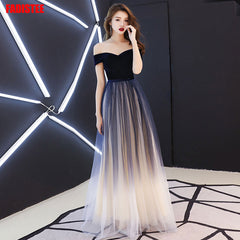 Homecoming Dresses: Navy blue elegant Prom party Dresses dress evening long