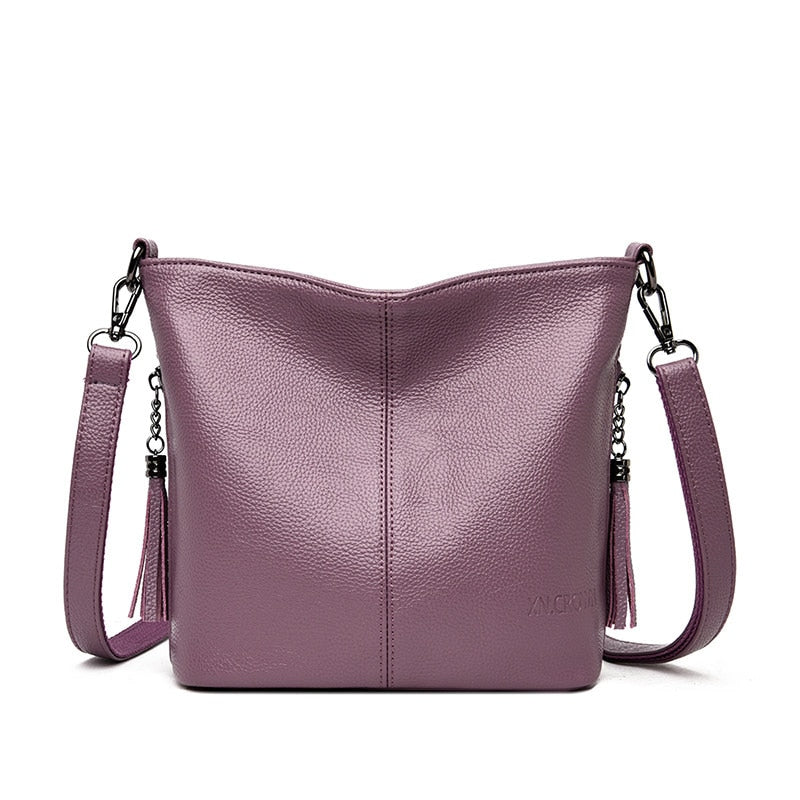 Solid Colors PU Leather Shoulder Bags Fashion Women Messenger Bag