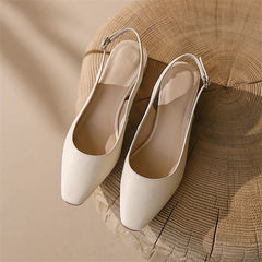 Matching Shoes and Bags: Women Slingbacks Shoes Buckle Thick Heels Pumps