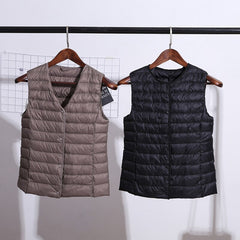 Fitaylor 90% Ultra Light White Down Women Vest Thin Coat Women