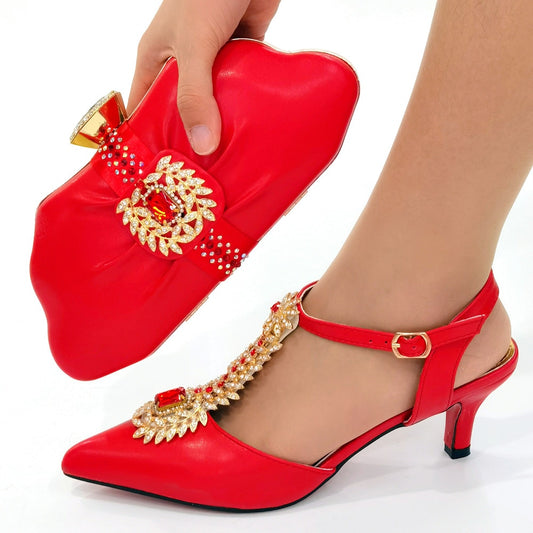 Matching Shoes and Bags: Shoes Matching Bags Set Italian Women Party Shoes