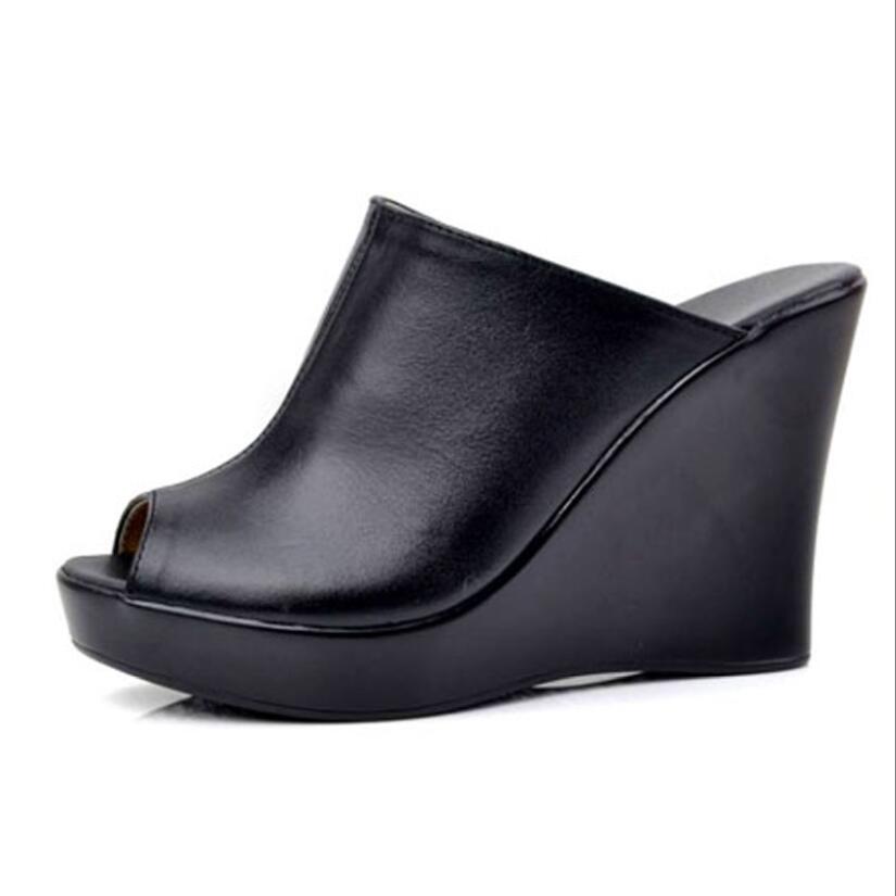 Women Sandals Woman Leather Sandals Wedges Heel Women