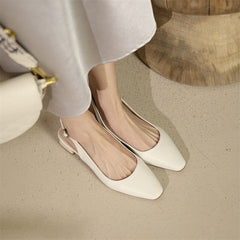 Matching Shoes and Bags: Women Slingbacks Shoes Buckle Thick Heels Pumps