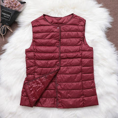 Fitaylor 90% Ultra Light White Down Women Vest Thin Coat Women