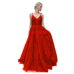 Lace Navy Blue V-neck Vestidos De Fiesta Noche Prom Party Evening Dresses