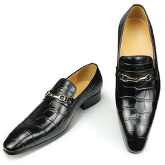 Oxford Casual Loafers for Men Retro High Quality Luxury Metal Buckle Wedding