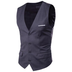 Purple Suit Vest Men Spring Slim Fit Sleeveless Vest Waistcoat Mens