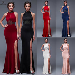 Evening wear Dresses: Evening dress Charming Slit Side Open Prom Formal Party dress
