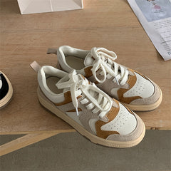 Flats Sneakers Women Shoes Natural Genuine Leather Flat Platform