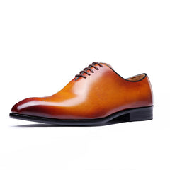 Luxury Brand Mens Oxford Shoes Genuine Leather Classic Whole Cut Lace Up