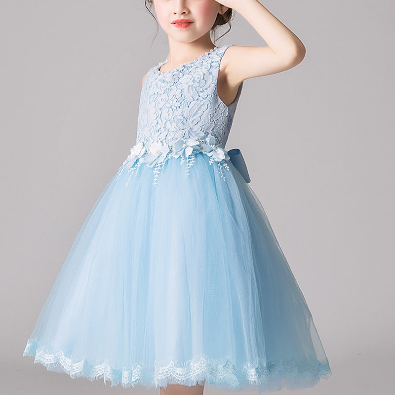 Kids Girls‘ Dress Wedding Party Clothes Flower Beading Gown Princess Summer