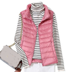 Ultra Light Down Vest Women Short Vest Windproof Lightweight Warm Waistcoat