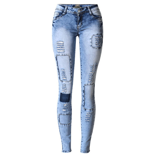 Ripped Jeans for Women Holes Skinny Jeans Slim Femme Womens Jeans