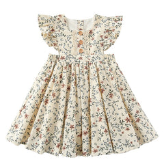Girls Dress Strap Hollow Embroidery Casual Sleeveless Party Princess Dress