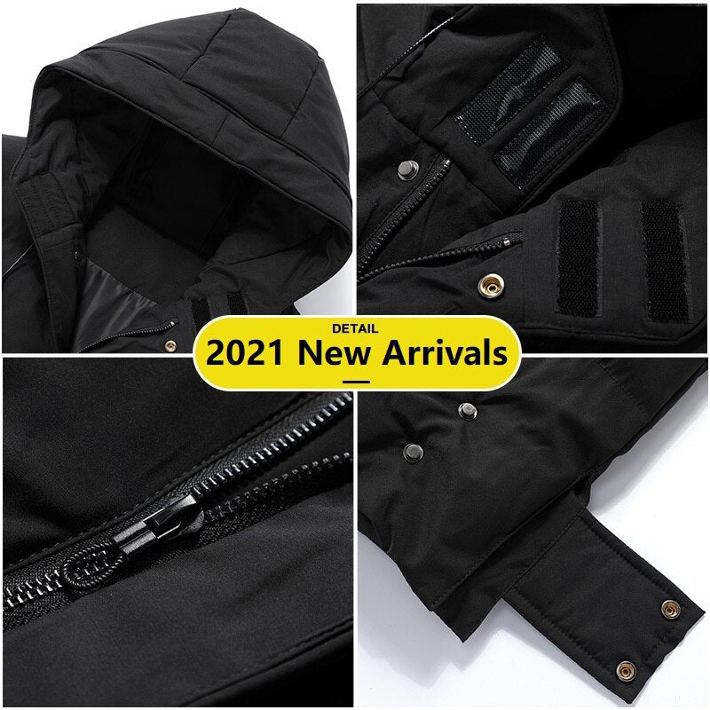 Men's Long Coat Large Size 7XL 8XL Winter Cotton Padded Jacket