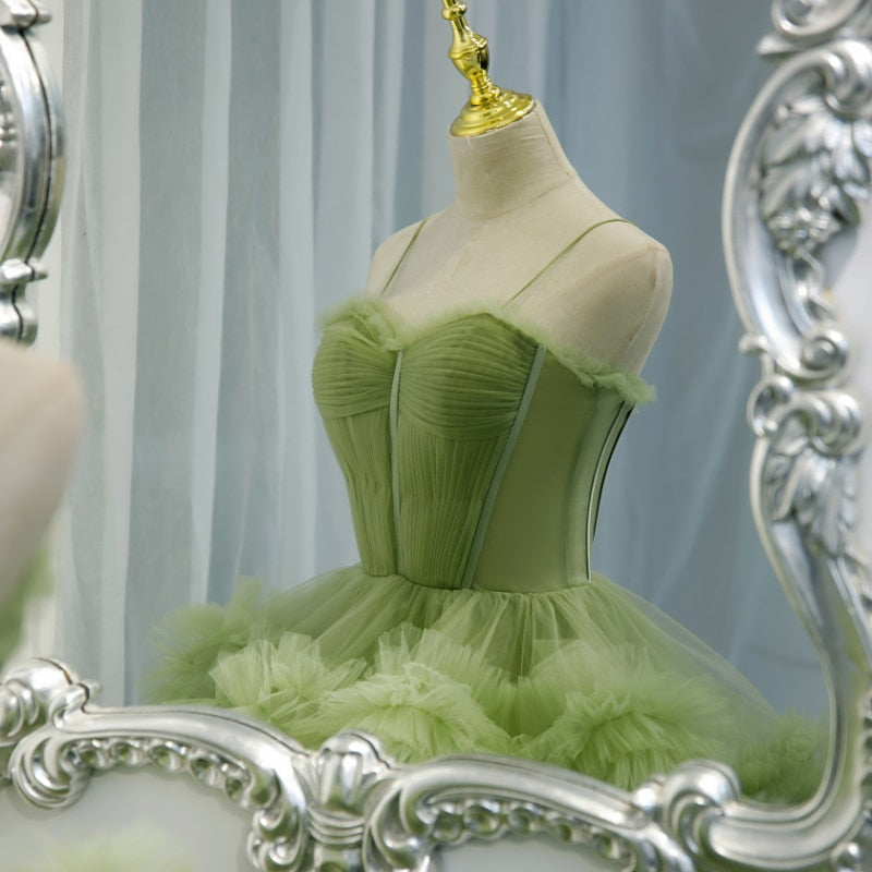 Homecoming Dresses: Fashion Avocado Green Prom Dress Romantic Sweetheart A-line