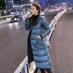 Women Double Sided Down Long Jacket Winter 90% White - 90shopping Co LLC