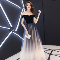 Homecoming Dresses: Navy blue elegant Prom party Dresses dress evening long