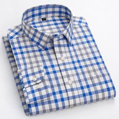 Men Casual Plaid Shirt Comfortable Special Design Long Sleeve Easy-care
