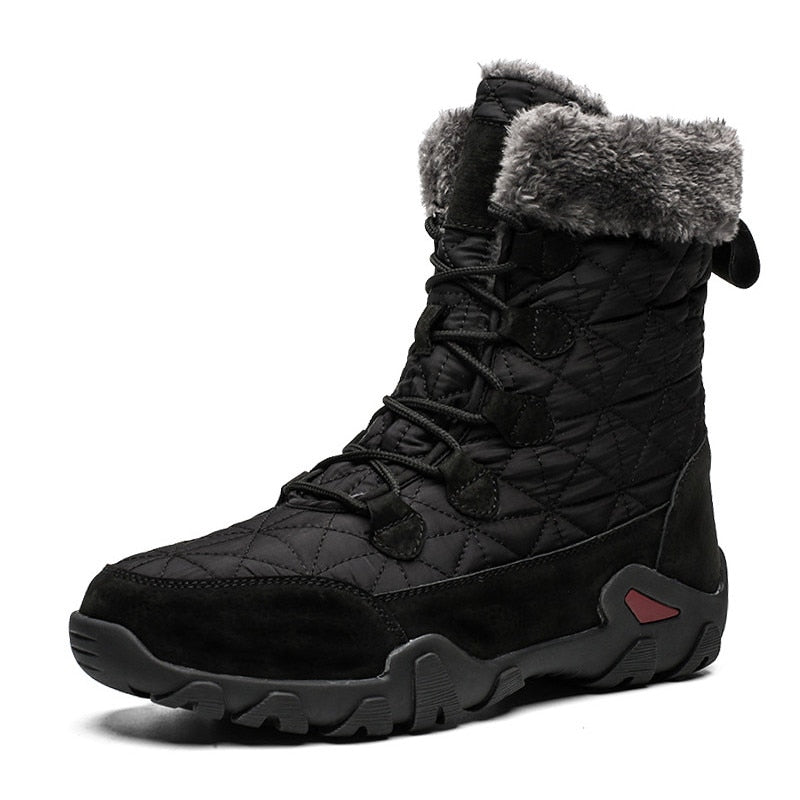 Winter High Help Men Snow Boots Waterproof Man Boots Man Fur Thick Plush