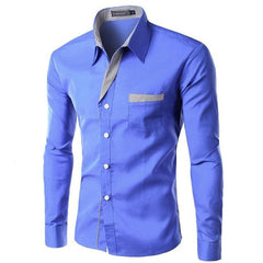 Fashion Camisa Masculina Long Sleeve Shirt Men Slim fit