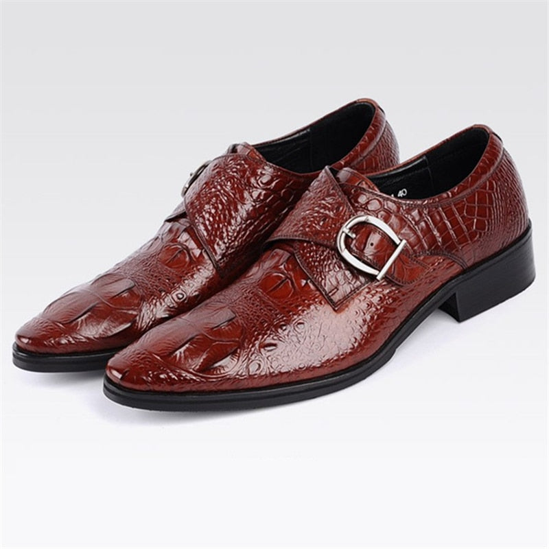 Fashion Men Grain Leather Dress Shoes Man Casual