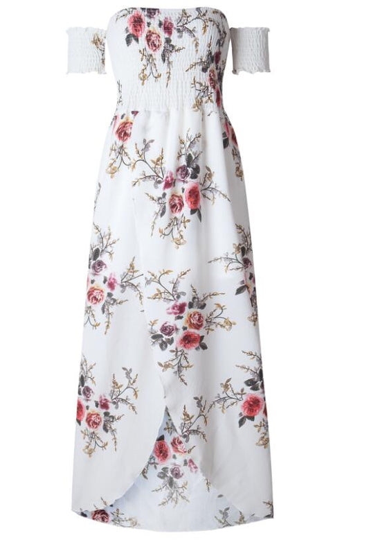 Women floral Dress Summer Split Maxi Beach Sundress Off