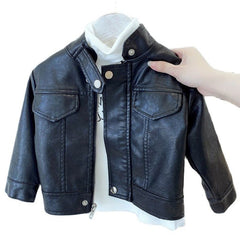 Spring Autumn Children Boys Girls leather jacket Fashion