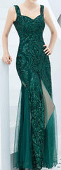 Gold Evening Dresses: Mermaid Long Prom Gown Glitter Sequin Party Dress