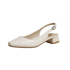 Matching Shoes and Bags: Women Slingbacks Shoes Buckle Thick Heels Pumps