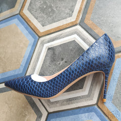 Women Snakeskin Embossed Extremely High Heel Party Shoes