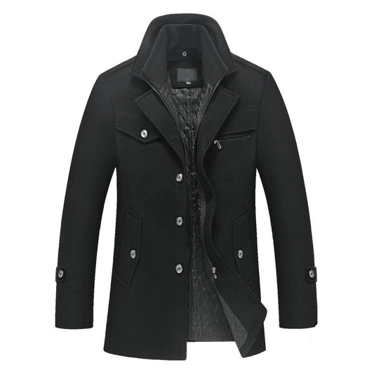 Wool Coat Slim Fit Jackets Mens Casual Warm Outerwear Jacket and coat