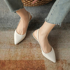Matching Shoes and Bags: Women Slingbacks Shoes Cow Leather Buckle Thin Heels