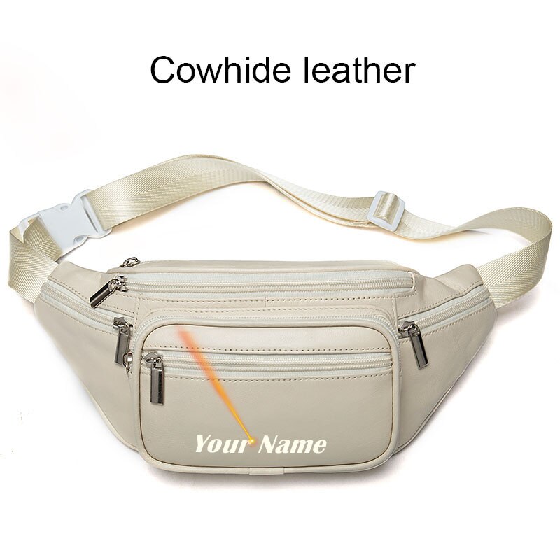 Genuine Leather Belt Bag Women's Waist Bags For Women Fanny Pack