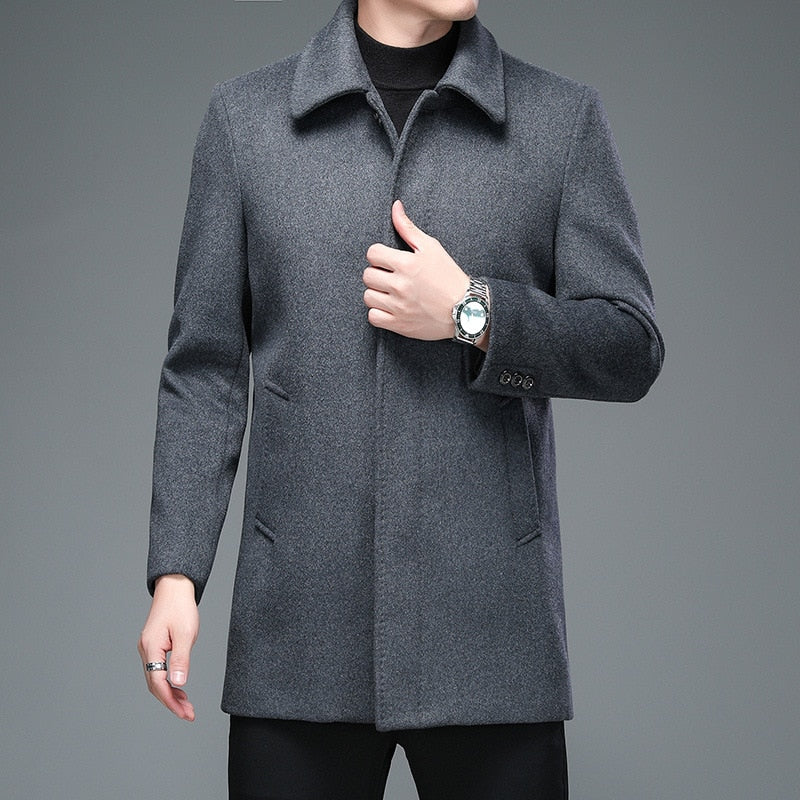 High Quality Mens Winter Jackets and Coats Business Casual Woolen Jackets