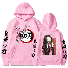 Slayer Kimetsu No Yaiba Hoodie Hip Hop Anime Pullovers Tops Loose Long Sleeves