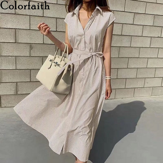 Women Spring Summer Shirt Dress Multi Colors Casual Sleeveless