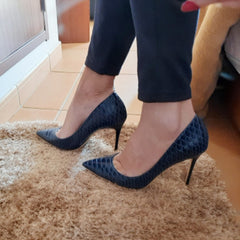 Women Snakeskin Embossed Extremely High Heel Party Shoes