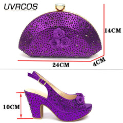 Matching Shoes & Bags: Italian Design Red Color Ladies Shoe with Matching Bag Set