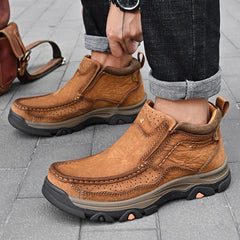 Real Leather Ankle Boots Autumn Winter Mens Shoes Fashion