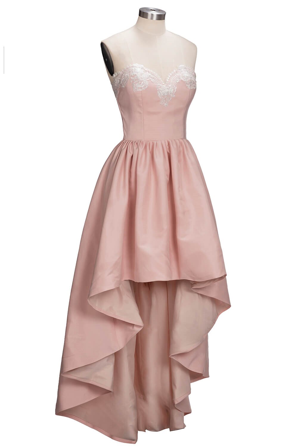 Homecoming Dresses: High-low Satin Lace Wedding Evening Dress Backless