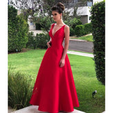 Evening wear Dresses: Prom Dresses gown red V-neck