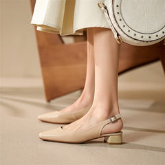Matching Shoes and Bags: Women Slingbacks Shoes Buckle Thick Heels Pumps