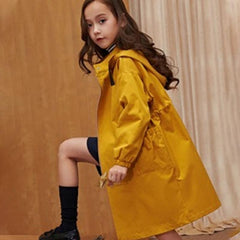 Teenage Girls Trench Coat Add cotton Hooded Fashion winter Outdoors Double